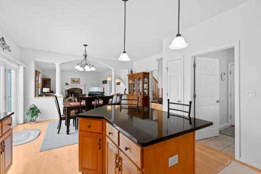 Open Kitchen flows to Informal Dining into the Living Space
