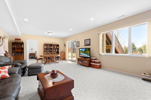 Large Lower Level Family Room with Walkout Patio