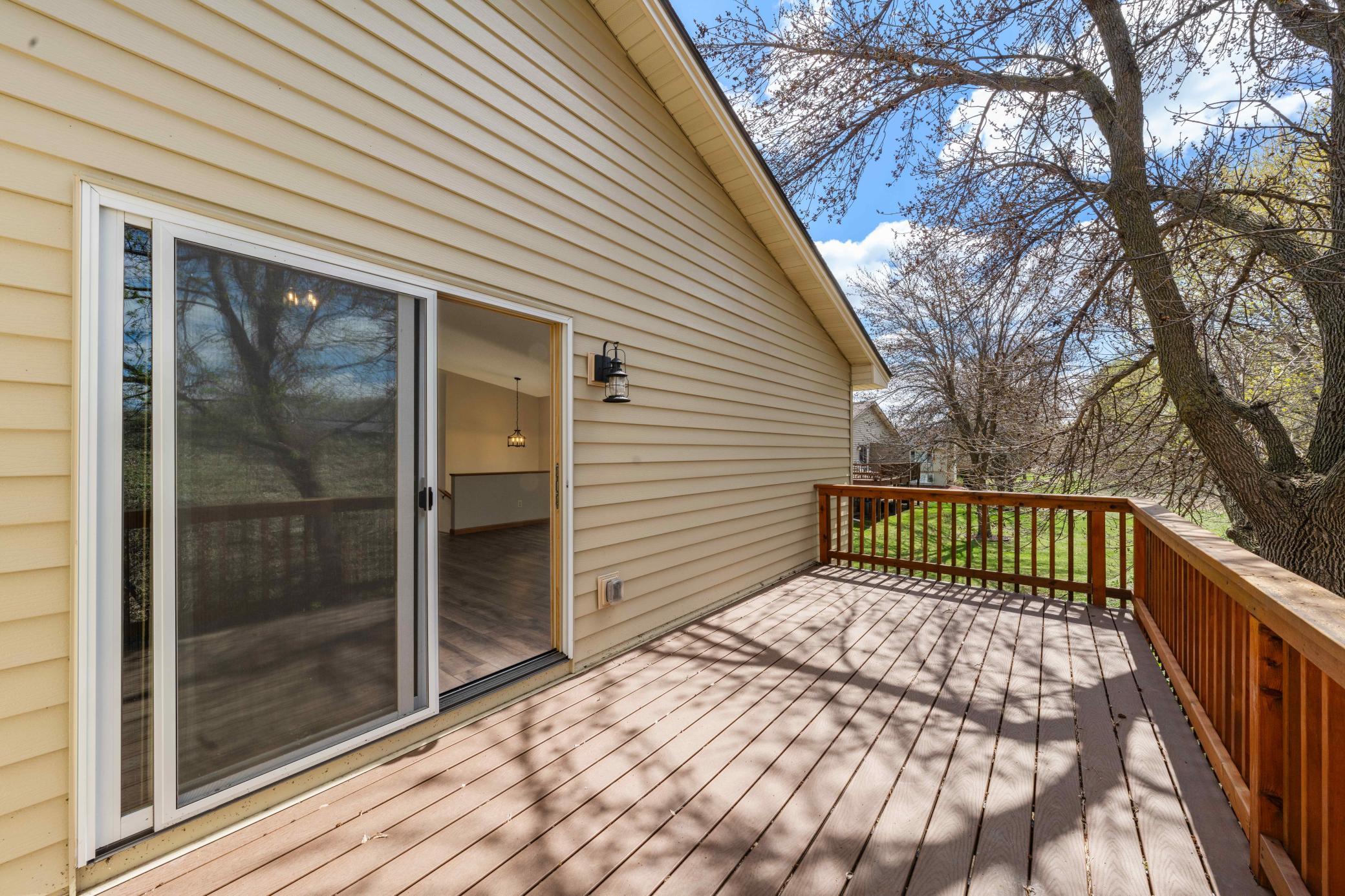 Huge private deck lined with trees for great summer hangouts