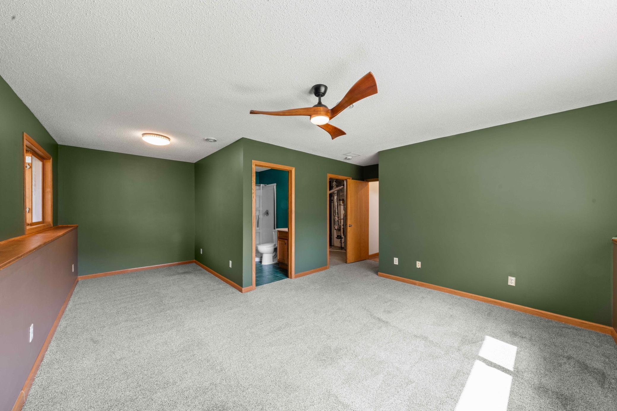 Lower level with extra flex space that's great for a home office or home gym