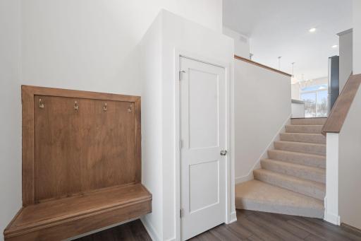 Custom bench in foyer