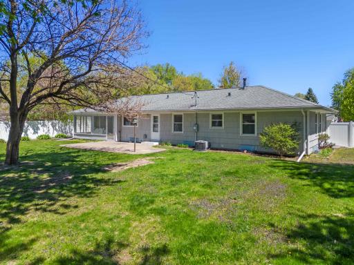 Backyard is great for pets and kids with new all vinyl fully fenced in