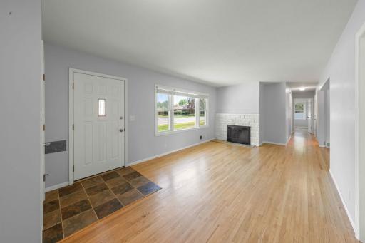Main level has 3 bedrooms on the same level and 2 bathrooms