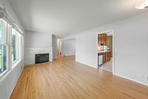 Hardwood flooring throughout main level and fresh paint