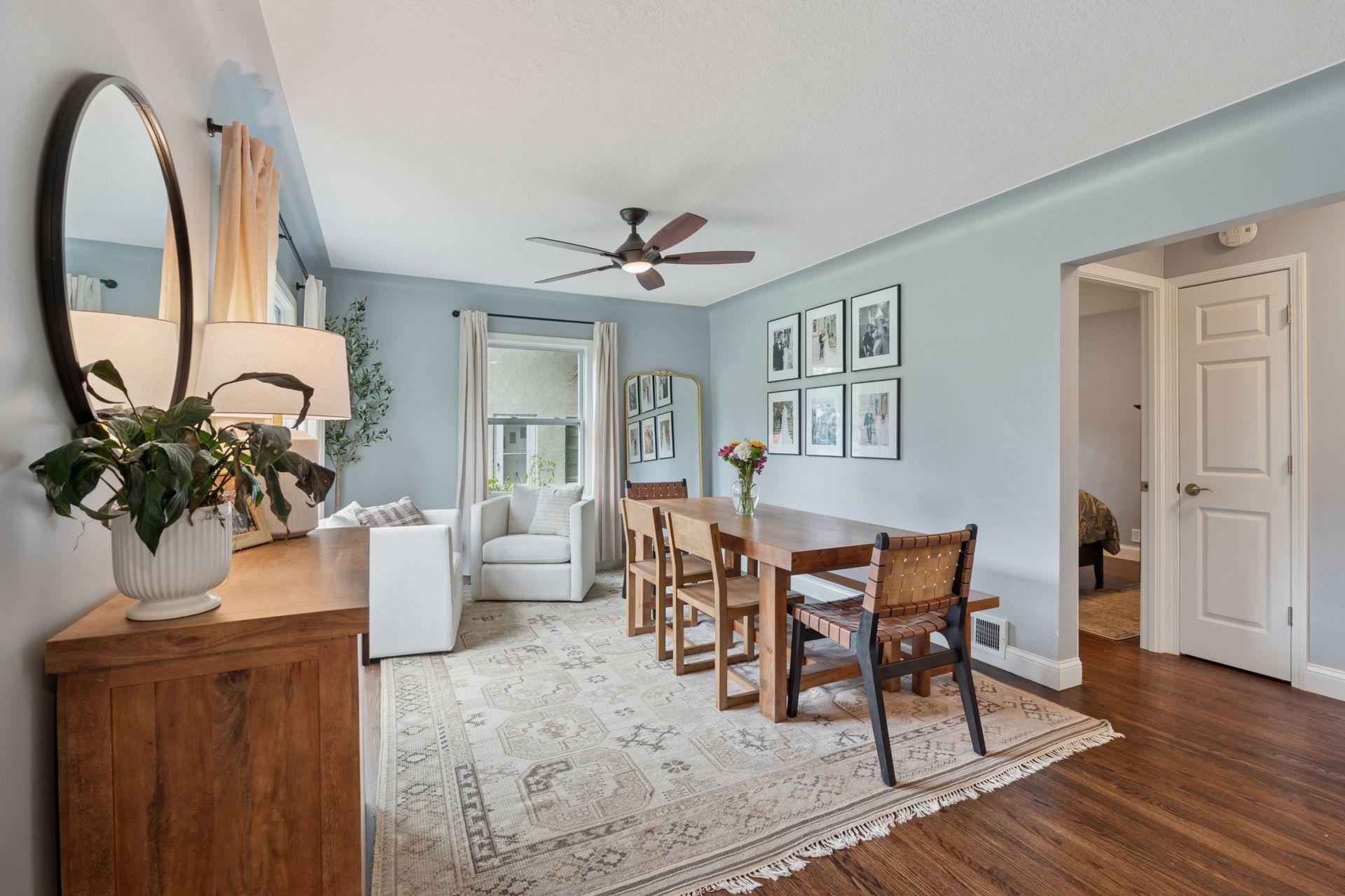Living Room currently being used for dining area