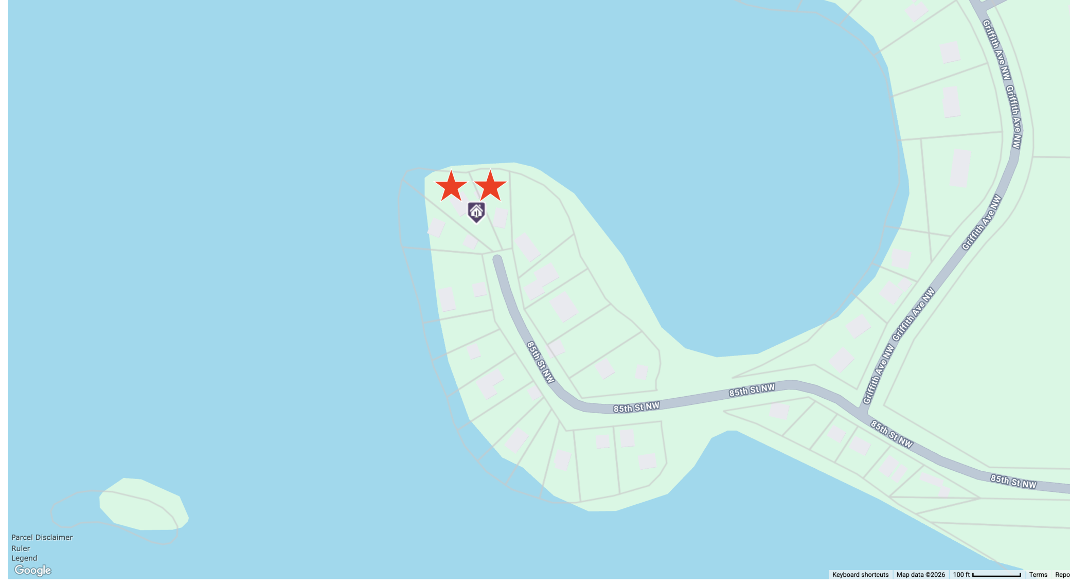 2 Property IDs included in the sale. The house is on 1 lot and the garage is on the 2nd lot.