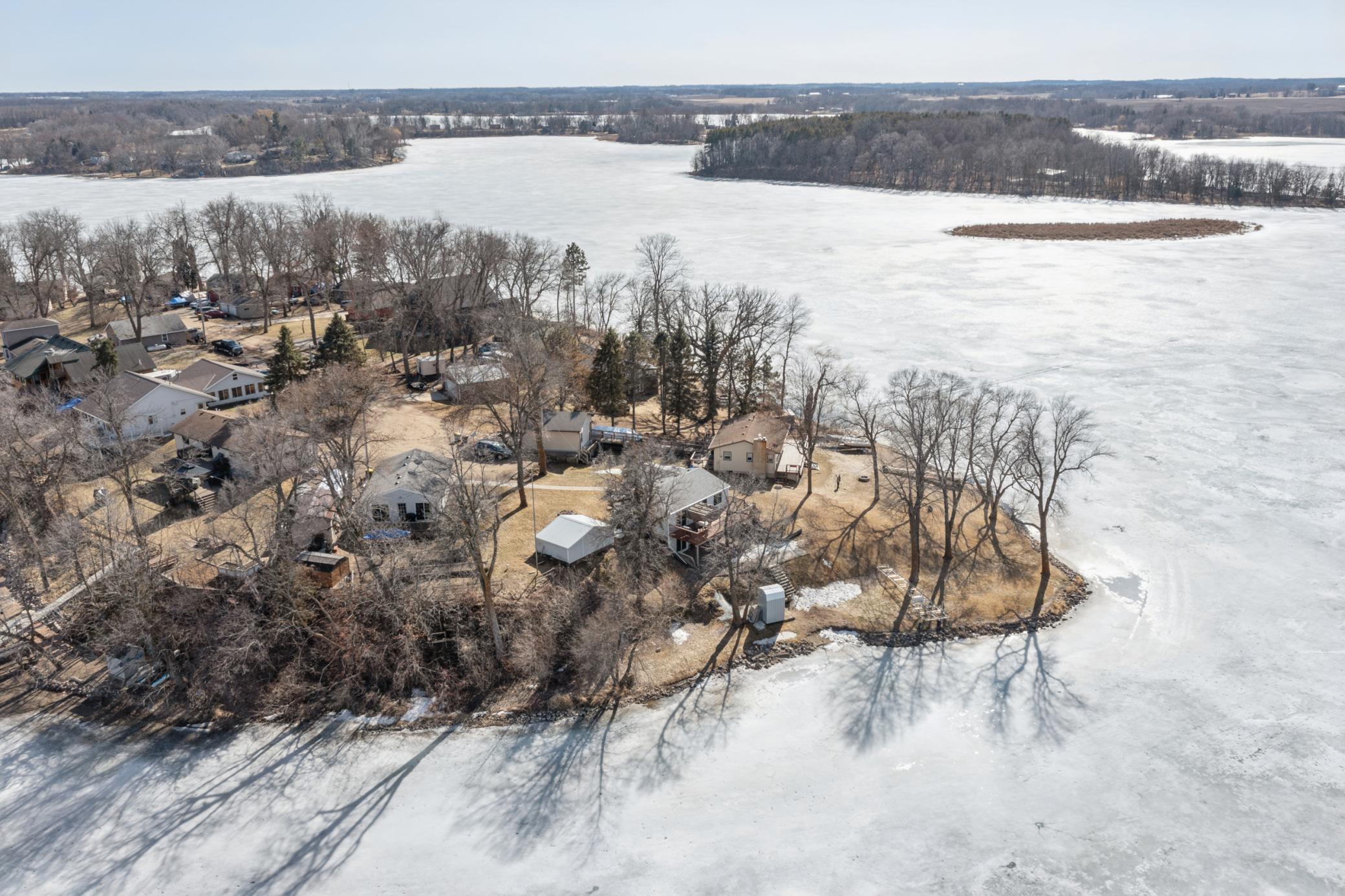 Rare peninsula setting on Mink Lake offering privacy and stunning west-facing sunset views. Located less than an hour from the Twin Cities.