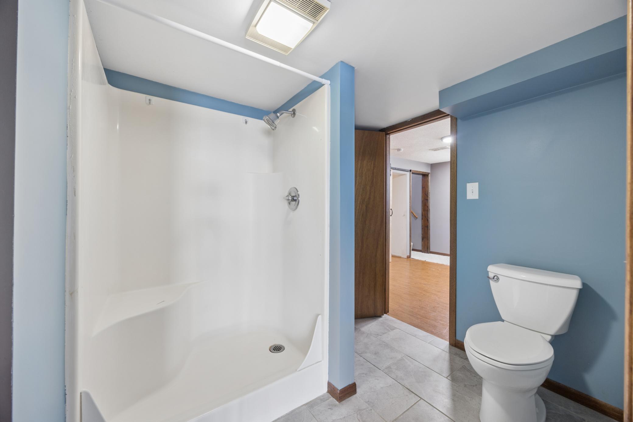 Convenient ¾ bathroom in the lower level with access from the hallway landing as well as one of the bedrooms.