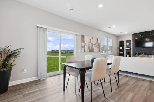 Have a cup of coffee or enjoy a snack at the sunlit dining table