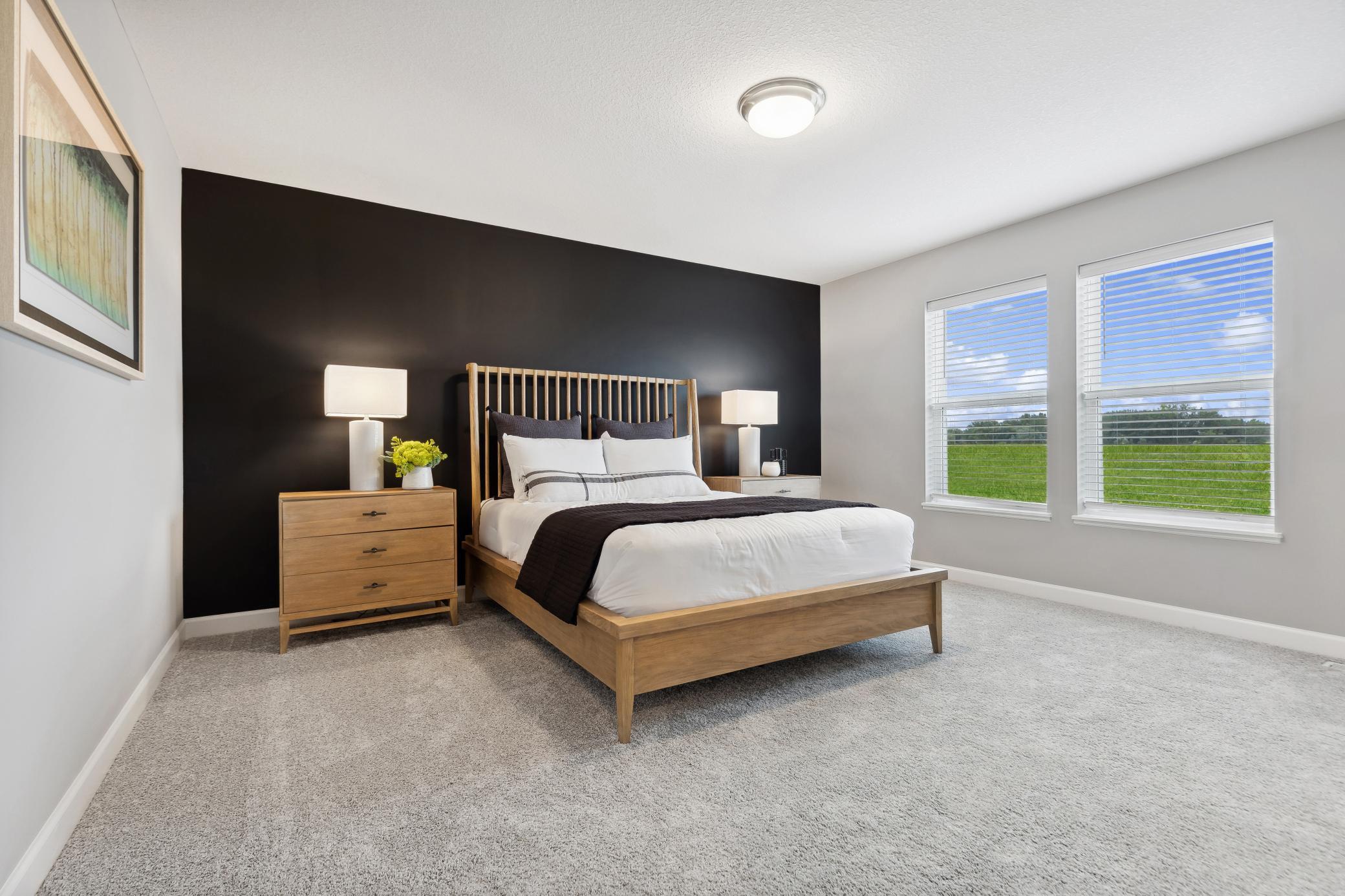 The luxe owner’s suite is on the second floor and features an en-suite bathroom and large walk-in closet.