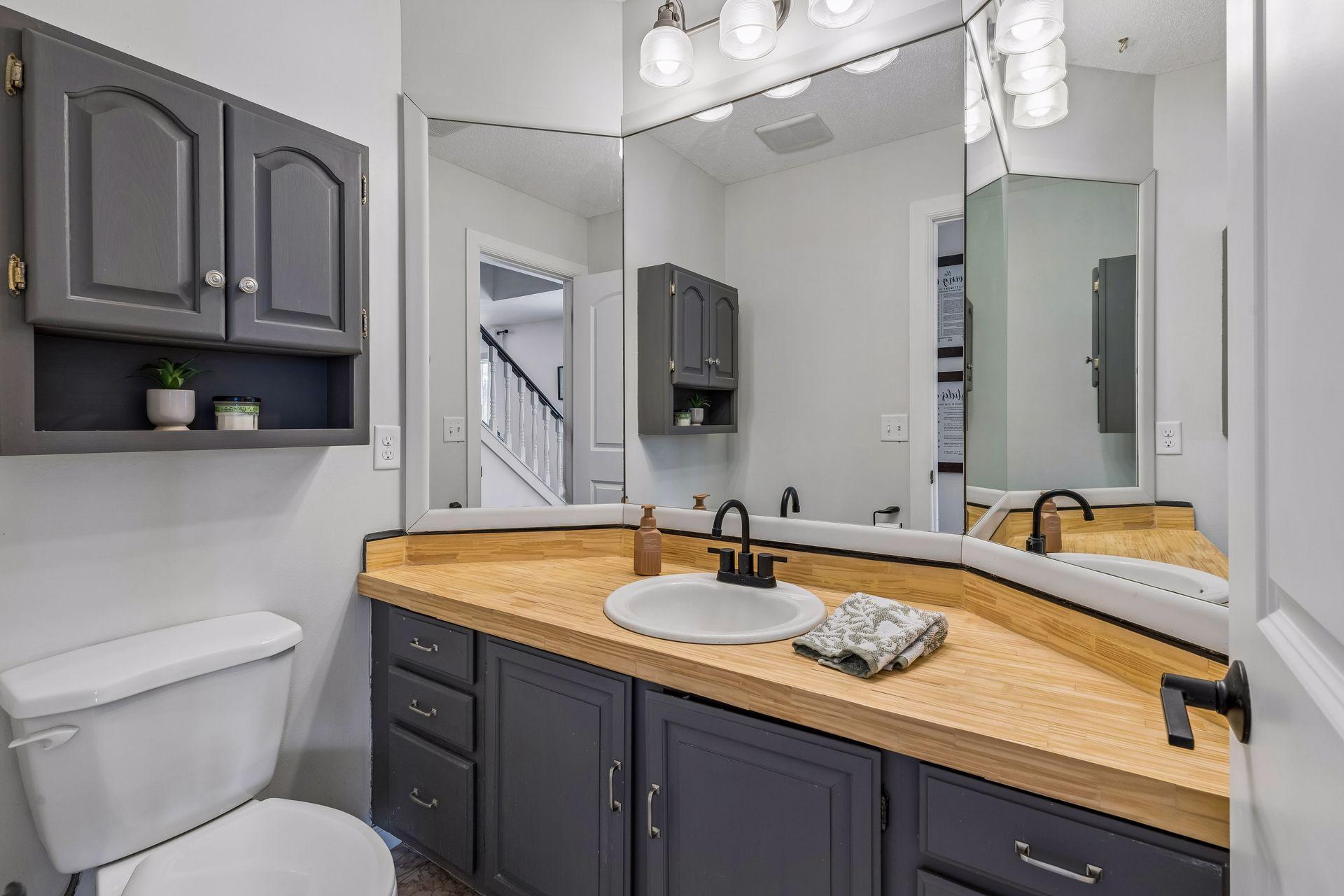 Convenient half bath on the main level.