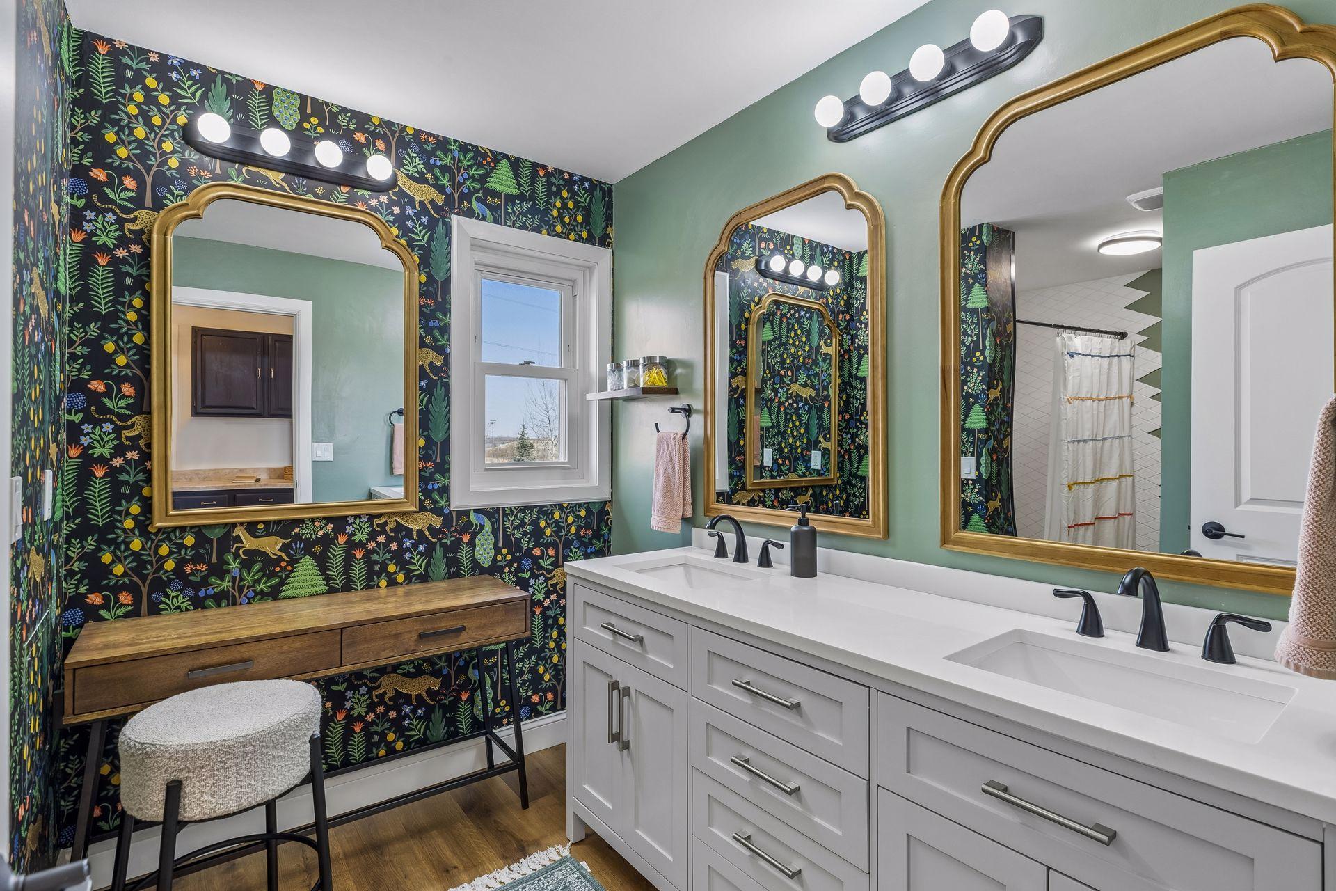 Stunningly updated, large full bath on the upper level.