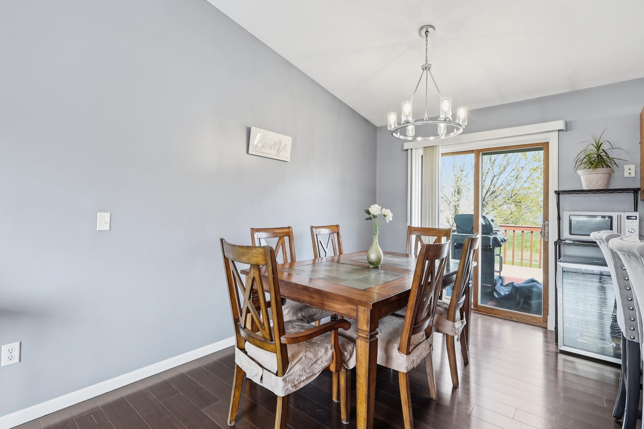 Dining area with access to deck