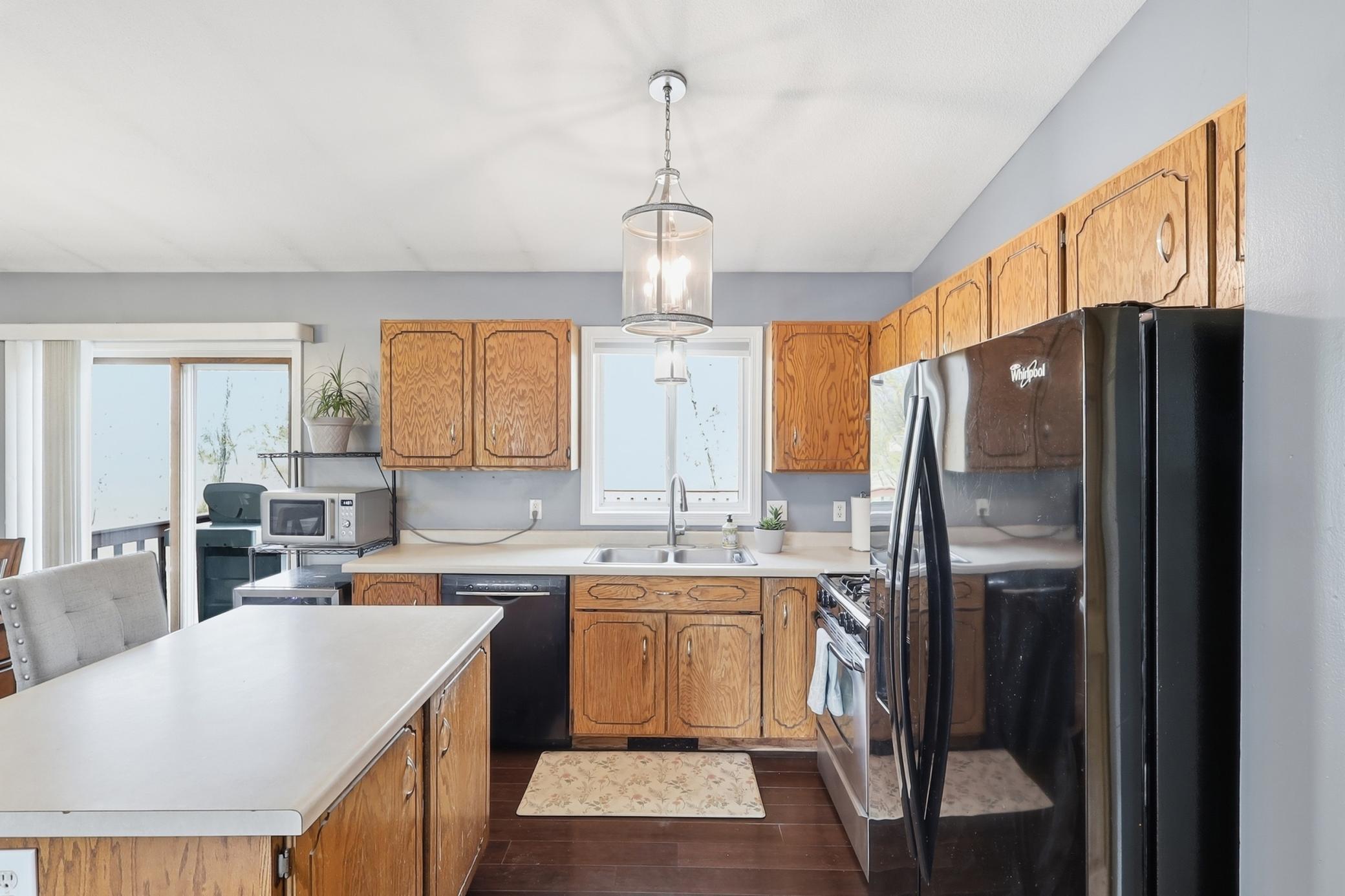View of the backyard from the kitchen sink