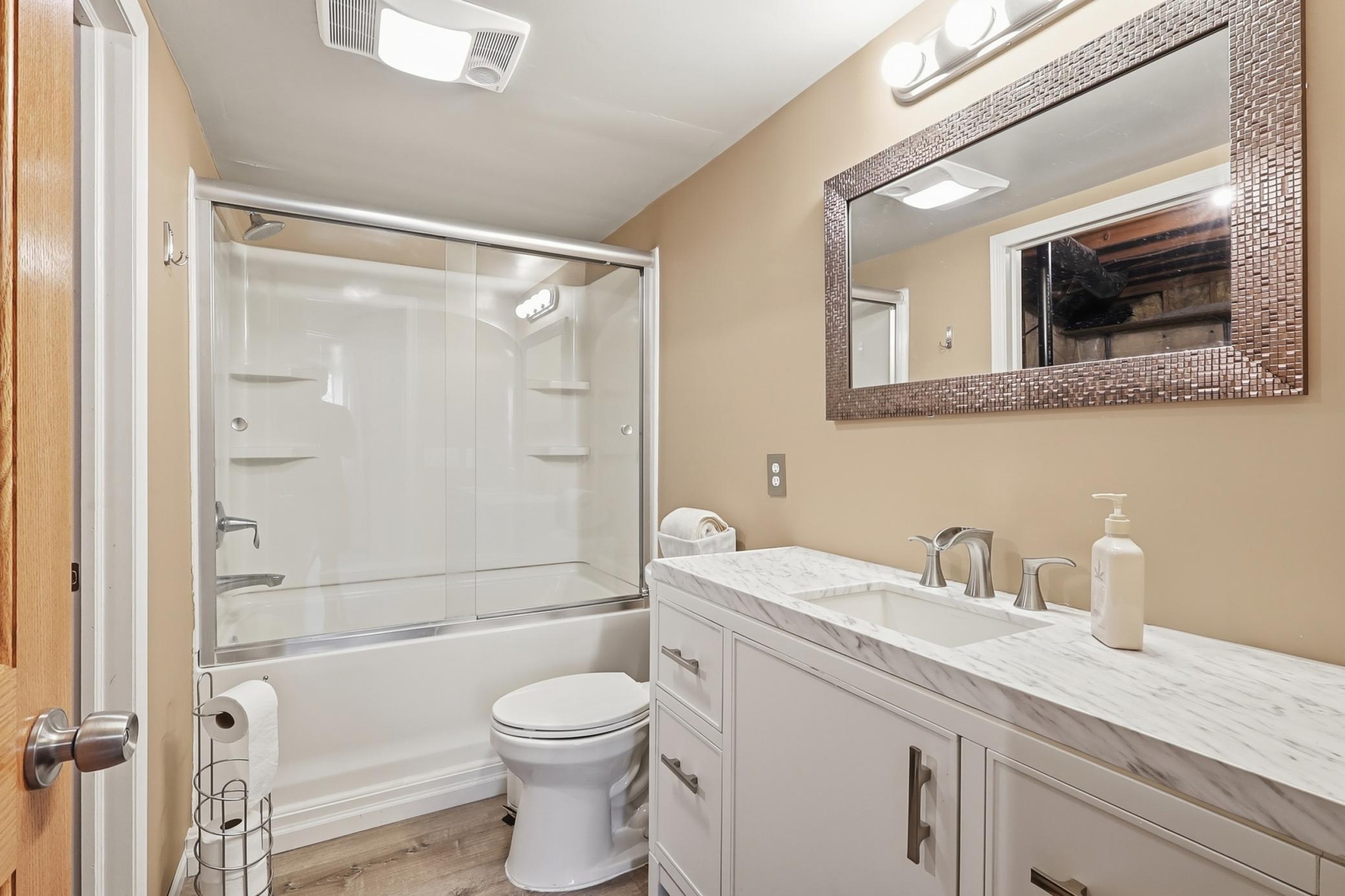 Fully updated lower level bathroom