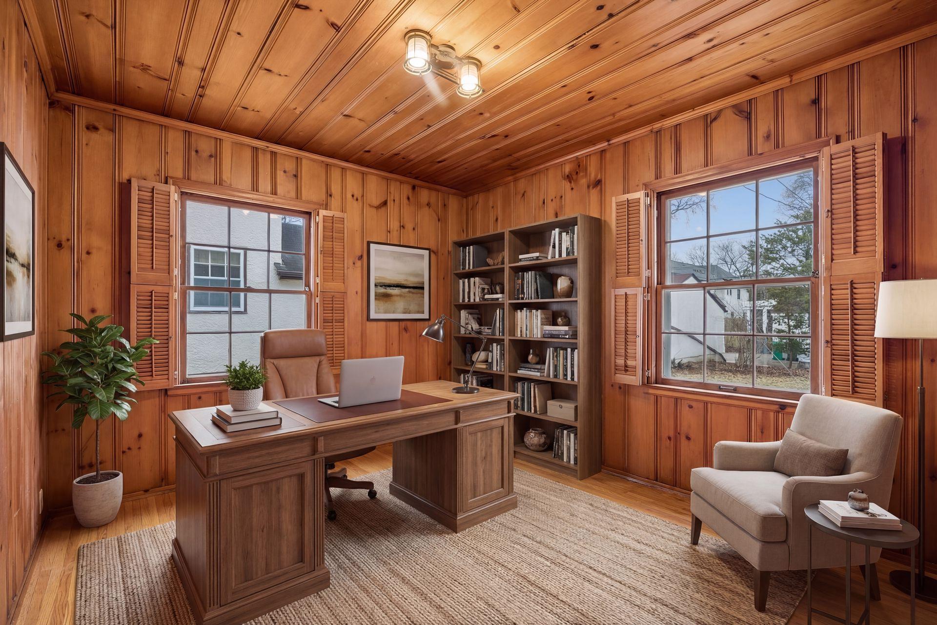 Office or Main Floor Fifth Bedroom (virtually staged)