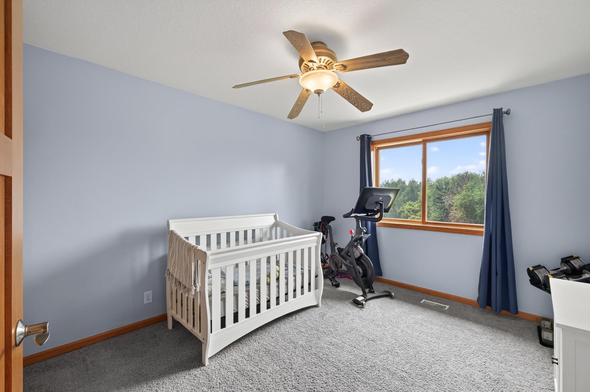 This is the 3rd upper level bedroom set up as the grandparent nursery now.