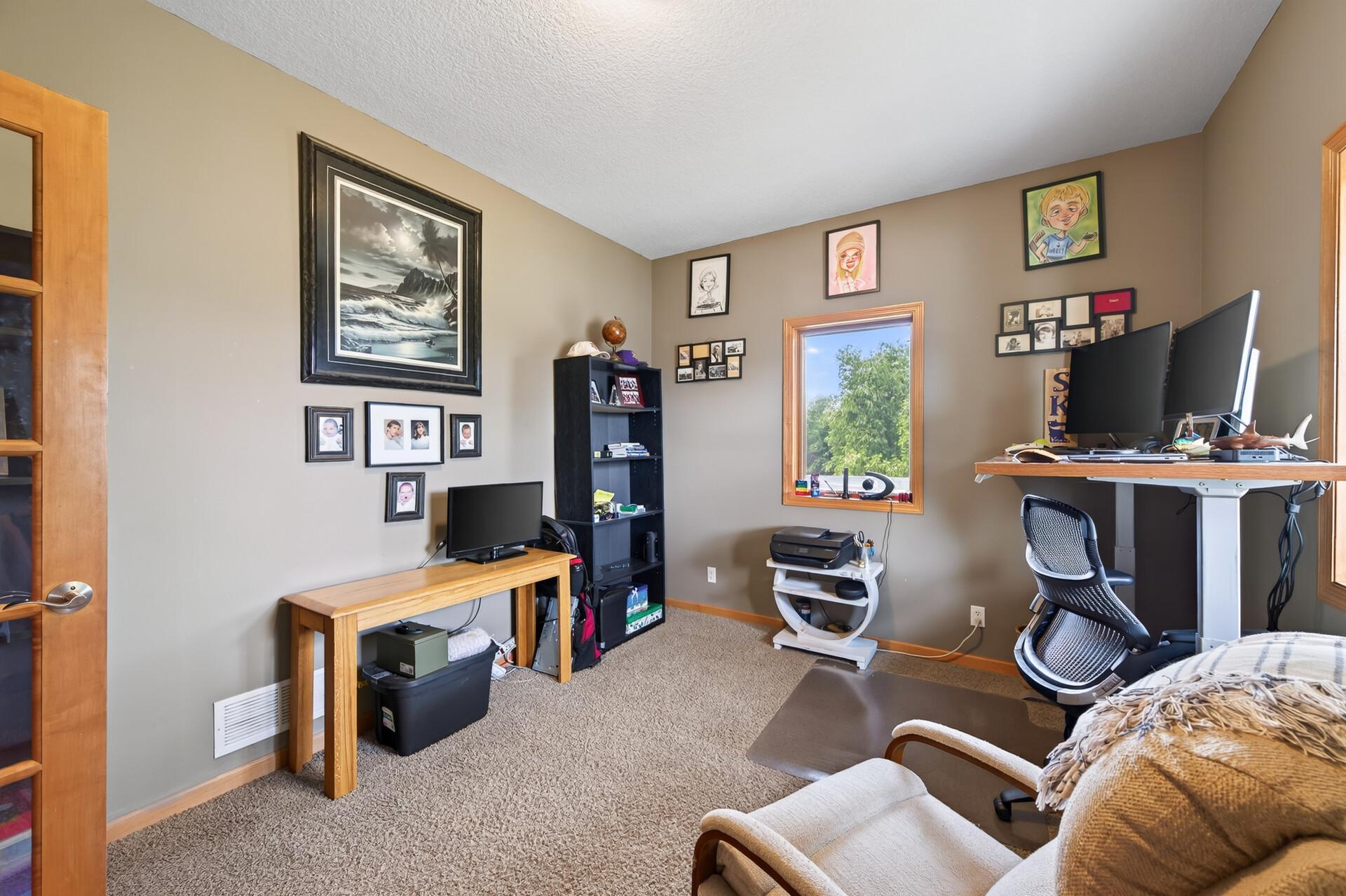 This is your main floor office, just steps away from the front door.