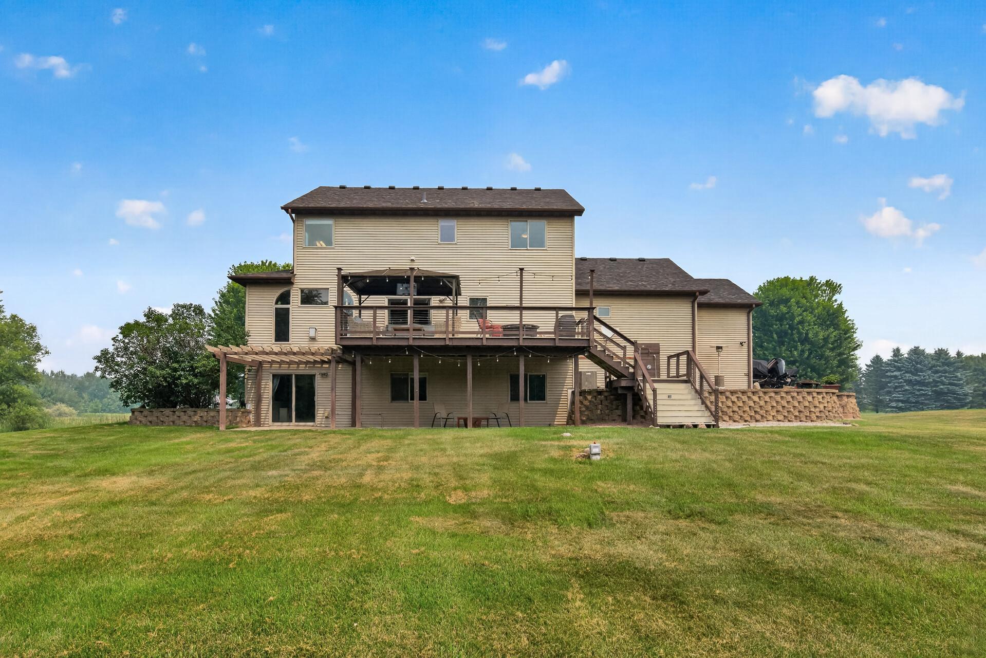 Complete view of the backside of home.