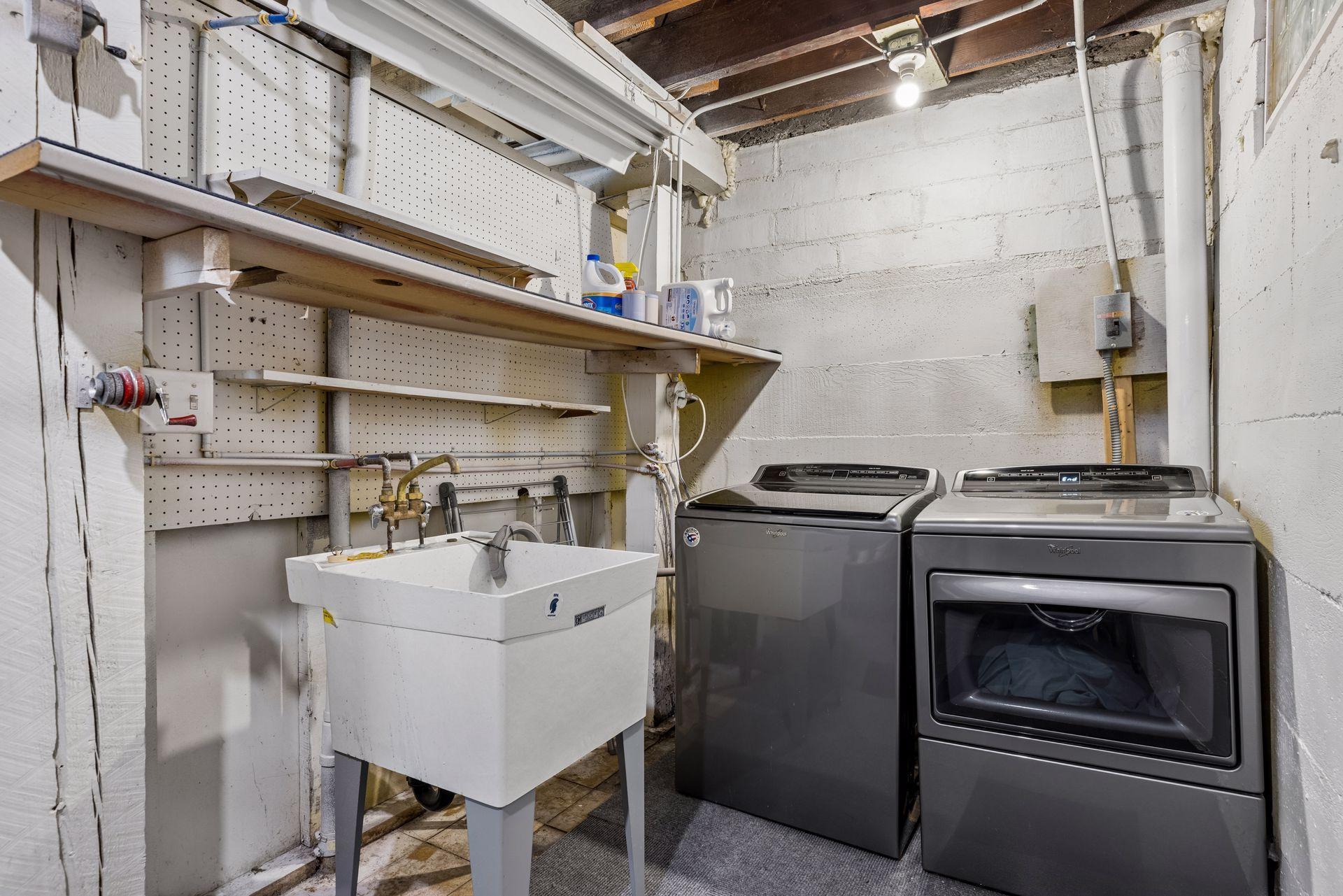 Laundry can be found in the basement.