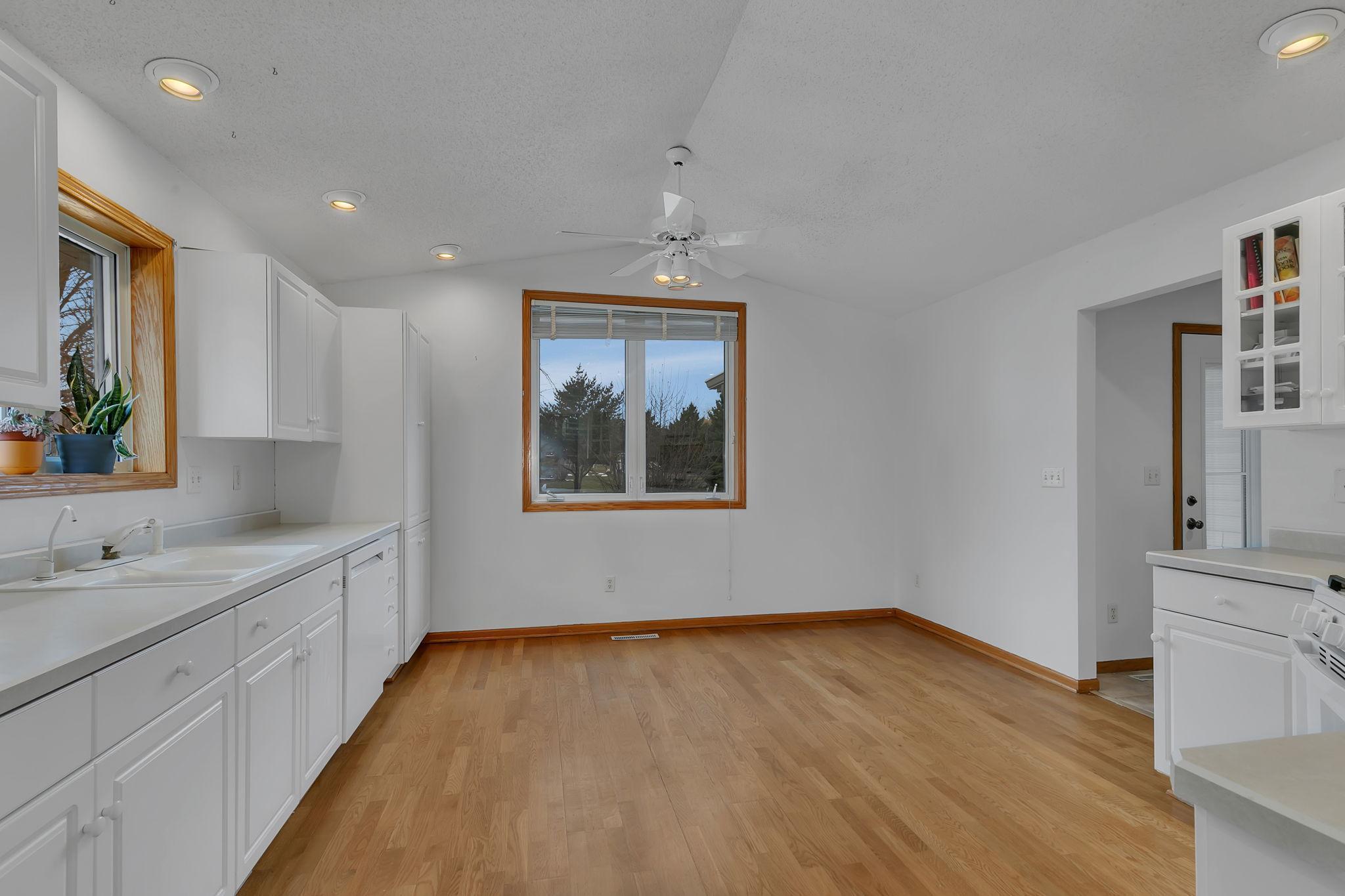 Room for a table or island in the spacious kitchen