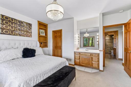 Second bedroom on the lower level with walk-in closet and a sink