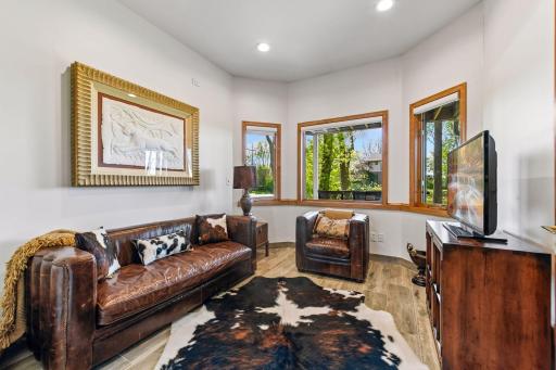 Study/Den on the lower level could be a great office, art studio, or craft room