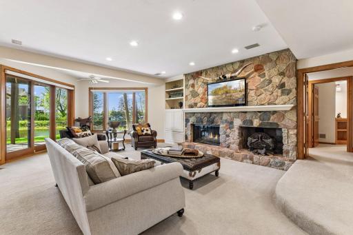 Tons of space for a pool table, game room, or cozy up by the fireplace
