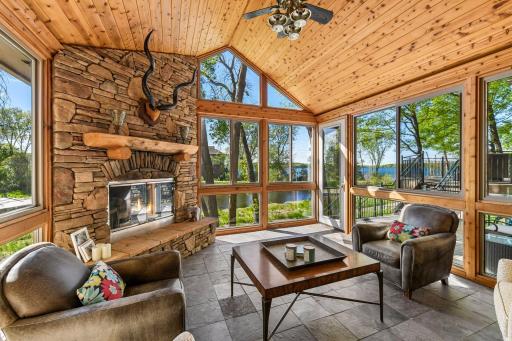 Amazing space to cozy up by the wood burning fireplace and enjoy the views of Lake Minnetonka