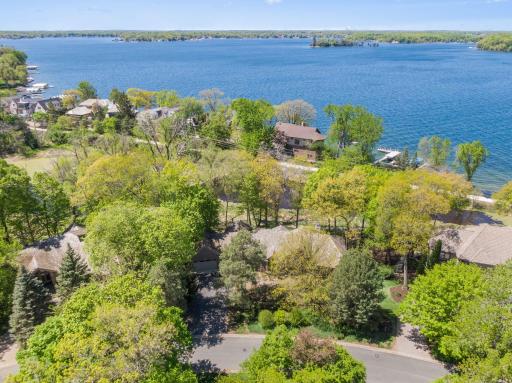 Aerial view of the house with views of Lake Minnetonka