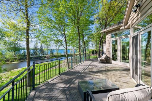 Step onto the deck from the kitchen or living room