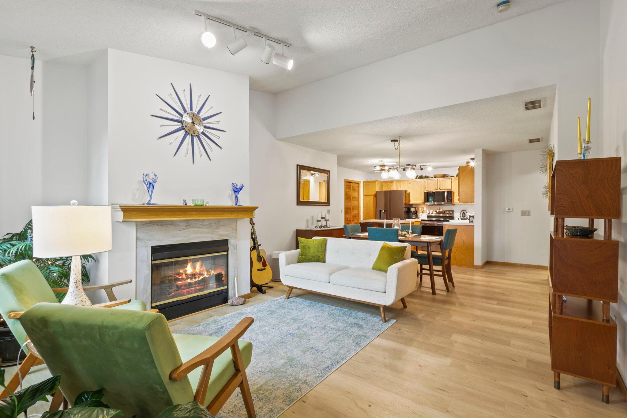 Living Room with Fresh Paint & Flooring!