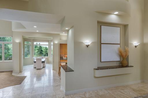 Nature becomes part of the design through expansive windows and scenic views.