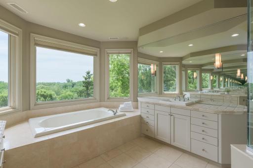 Generous vanity space and abundant natural light.