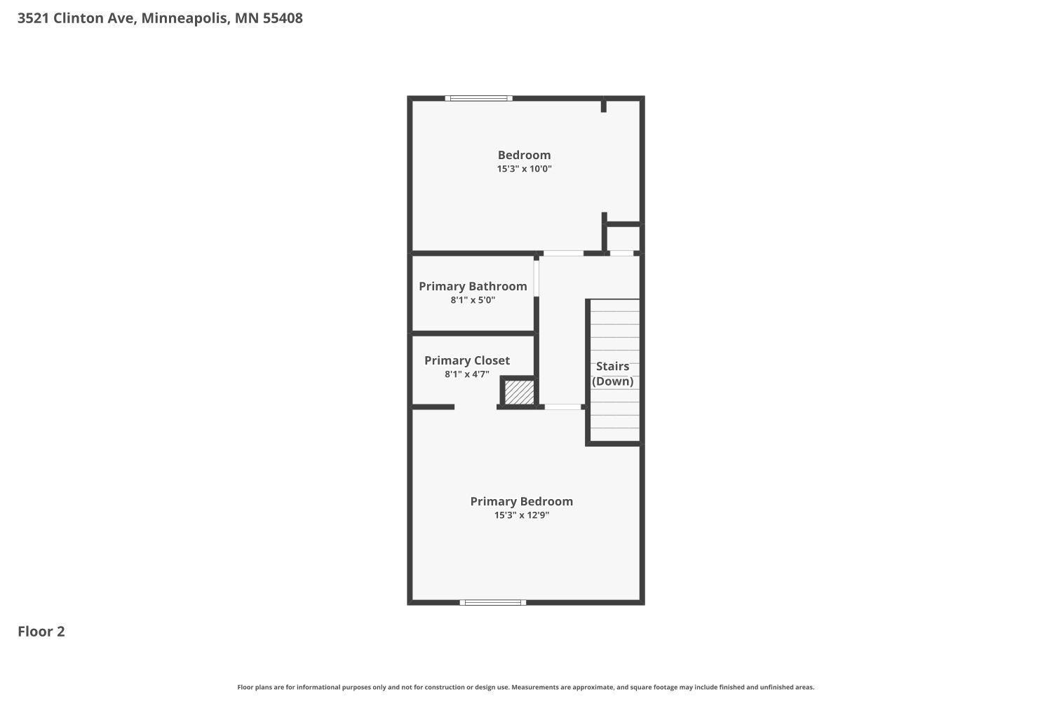 Second level floor plan