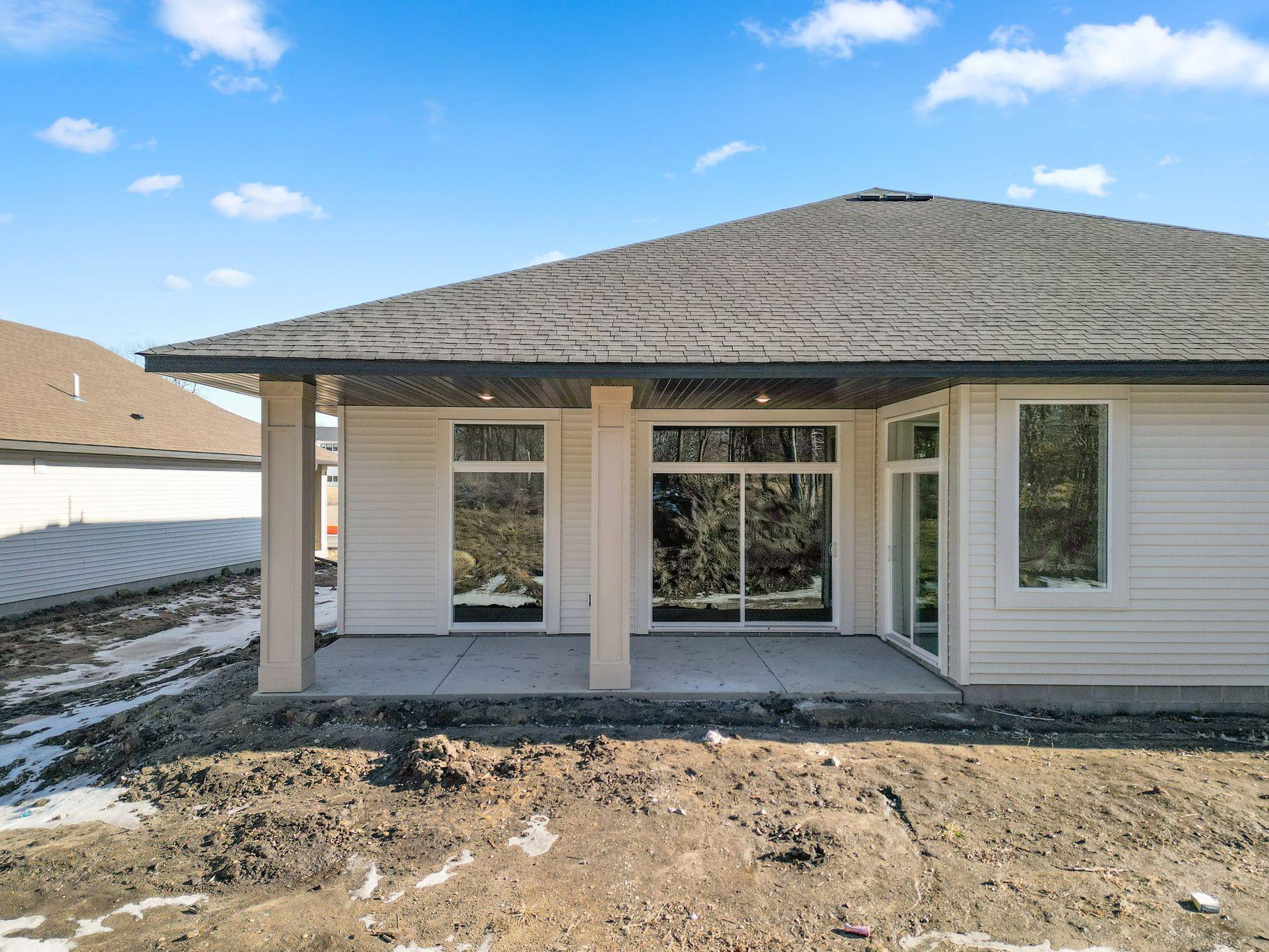 Covered rear porch. Photos from another home.
