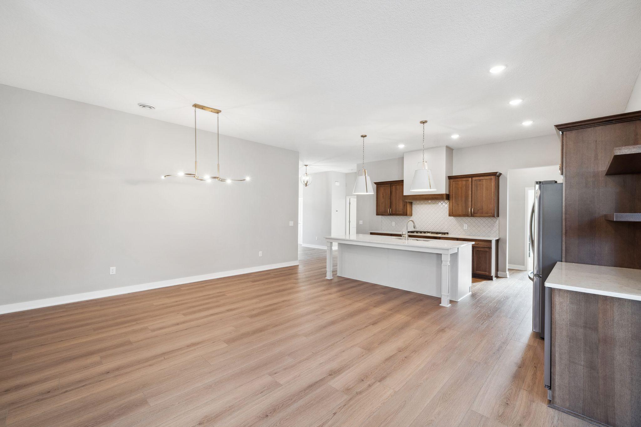 Dining room opens up into kitchen