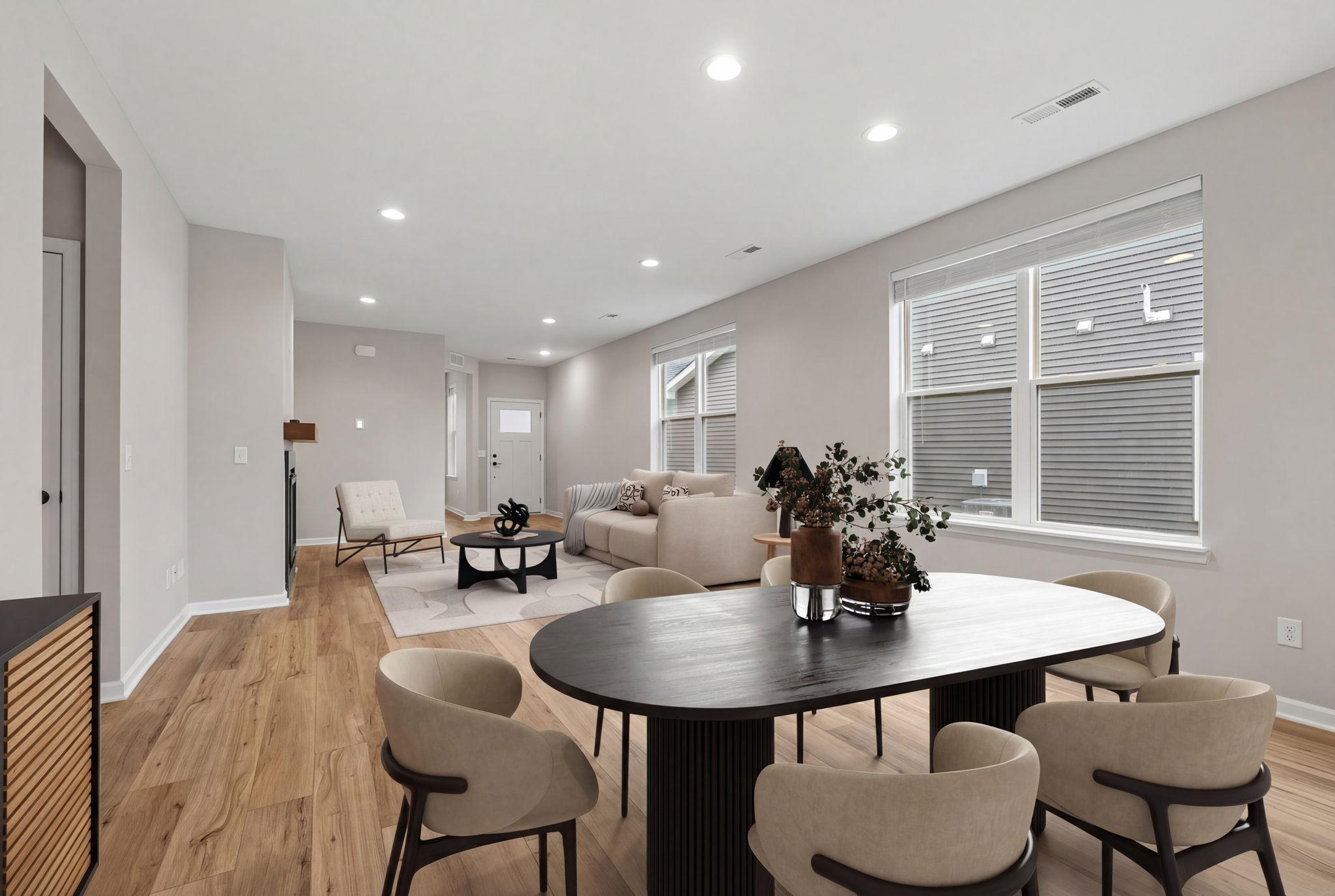 Virtually staged dining room