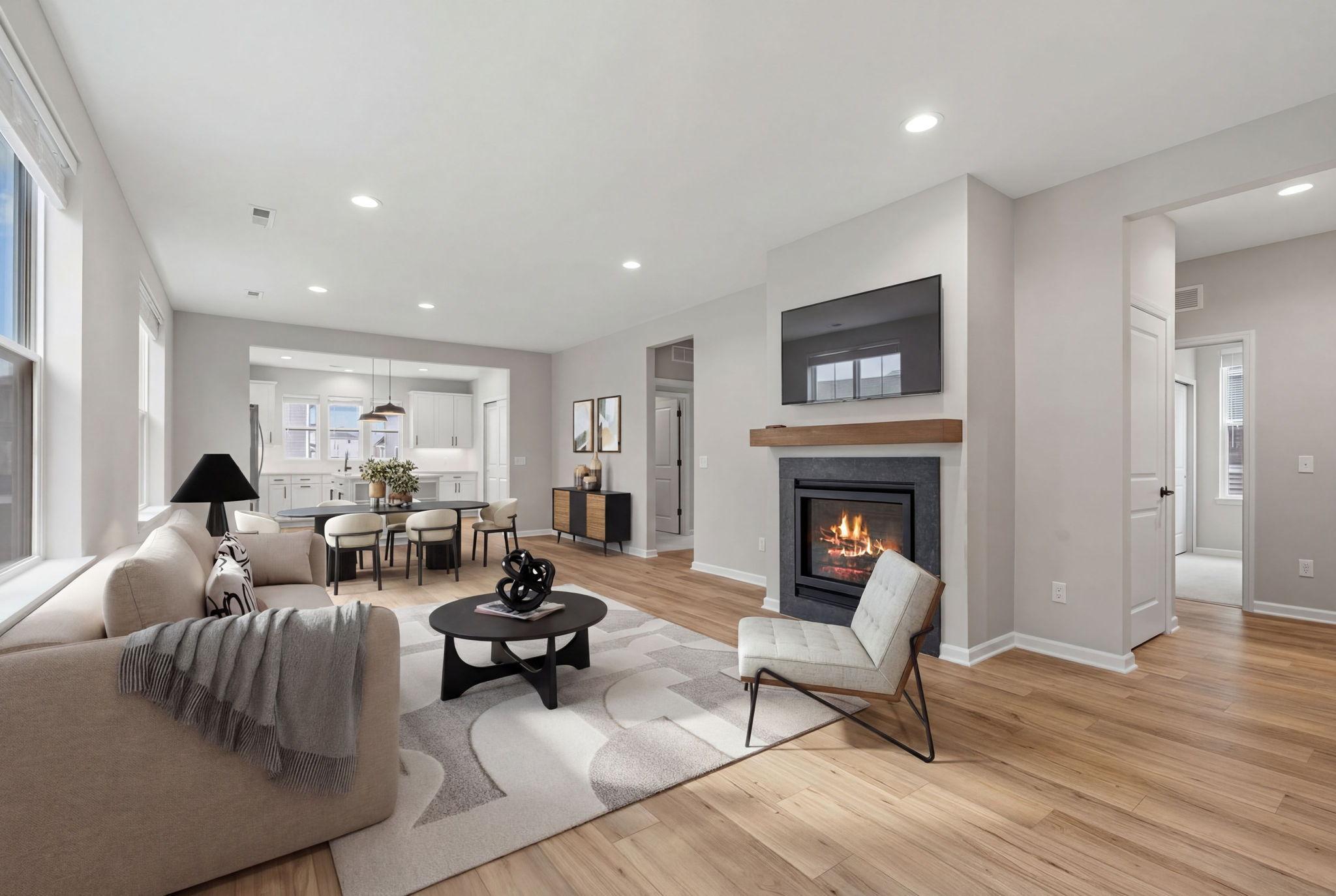 Virtually staged living room