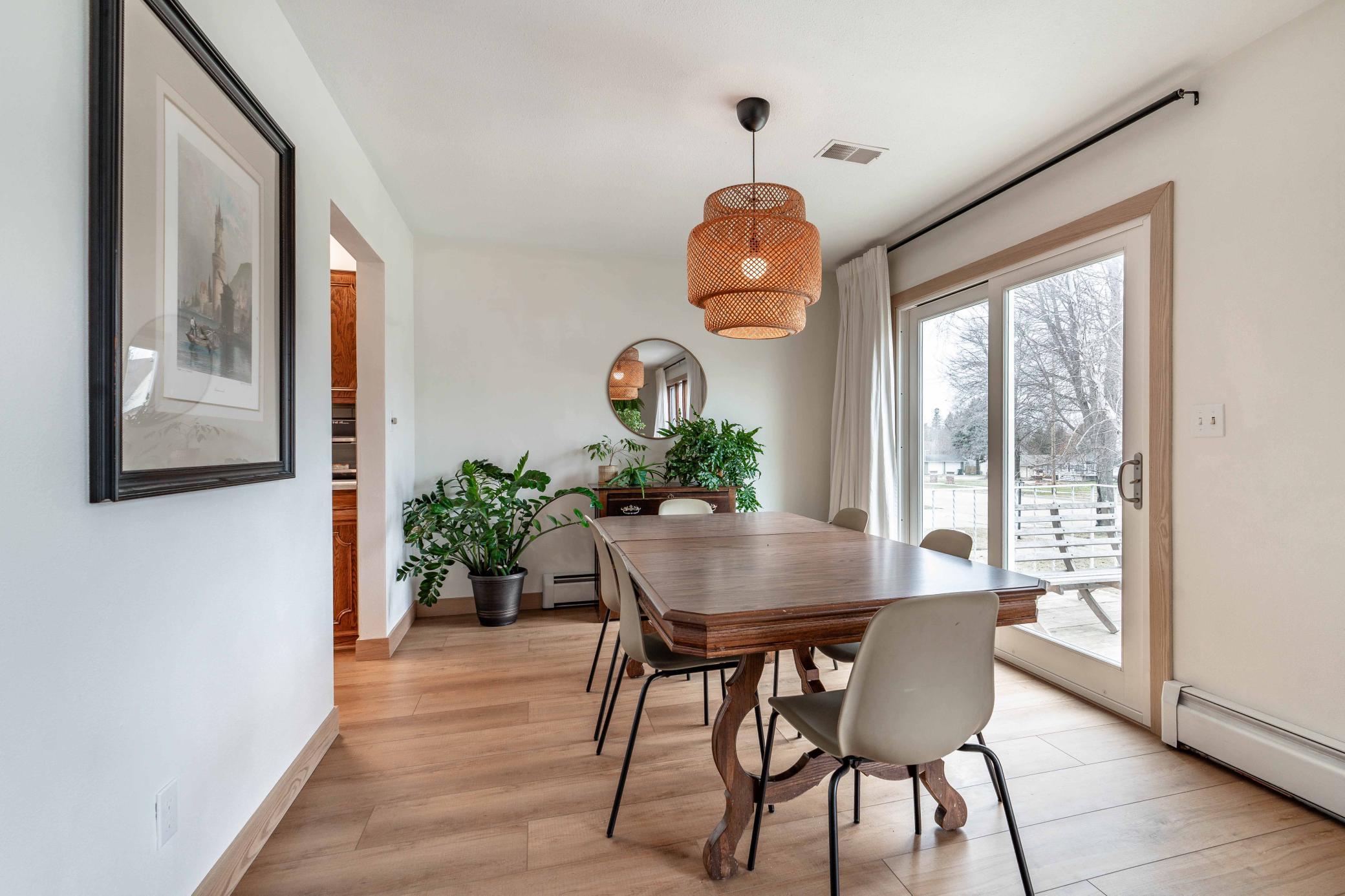 Dining Room with patio door to deck