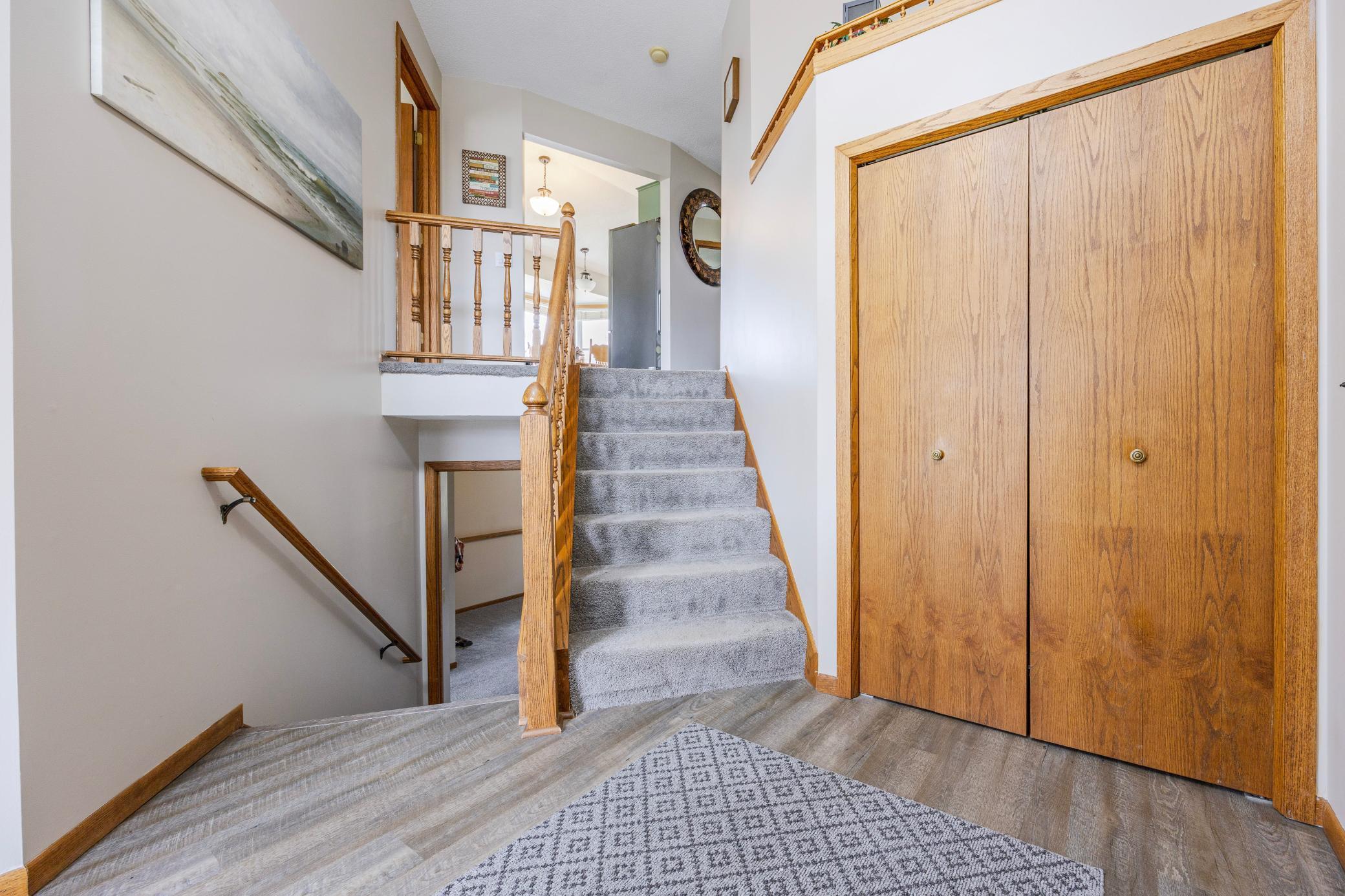 Large split-level entryway.