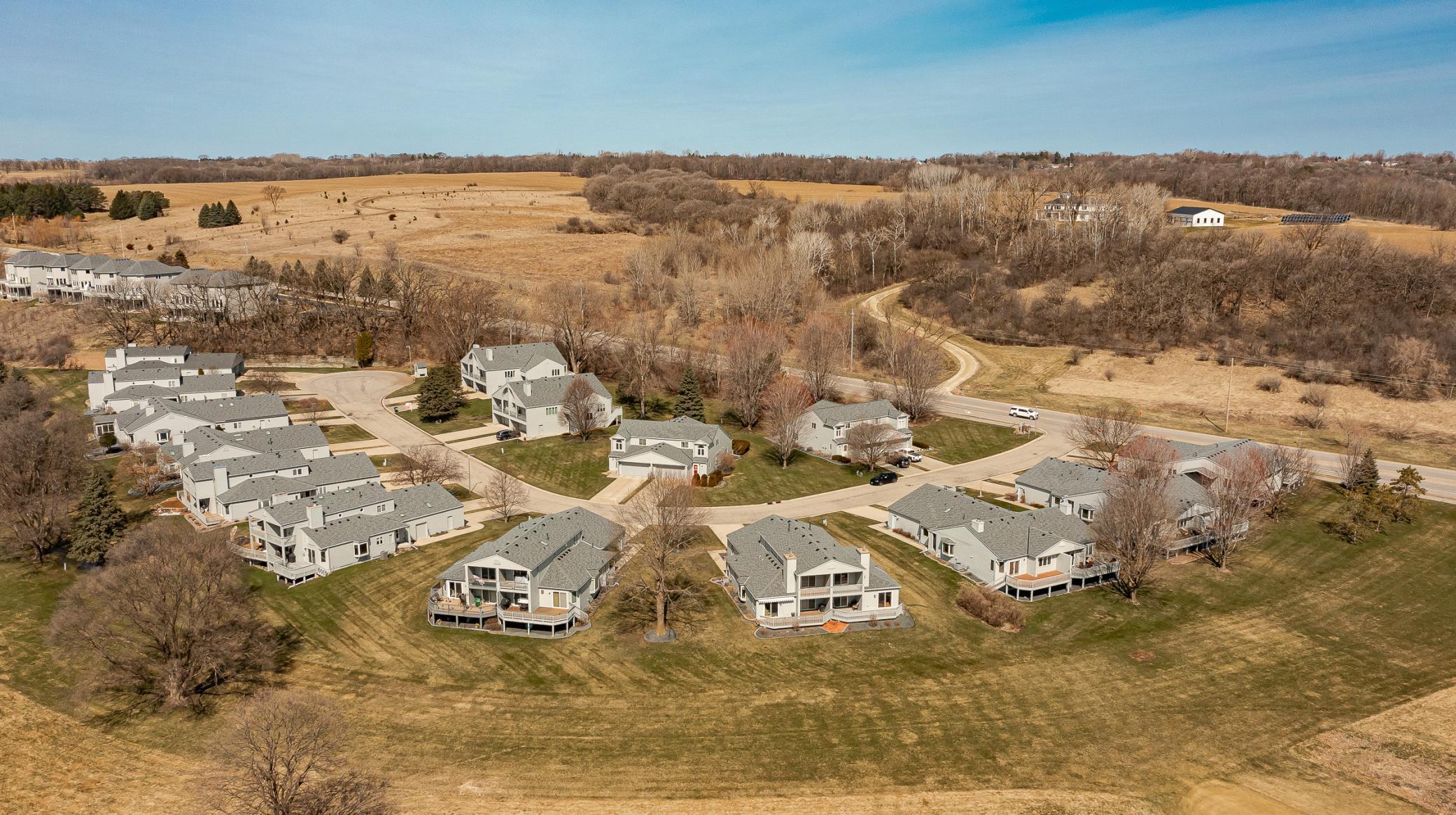 Aerial View of Village on the Green