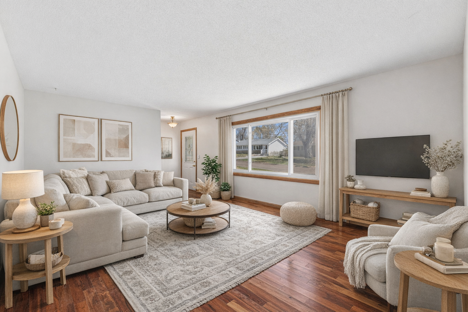 Bright and welcoming living room filled with natural light. *Virtually Staged*