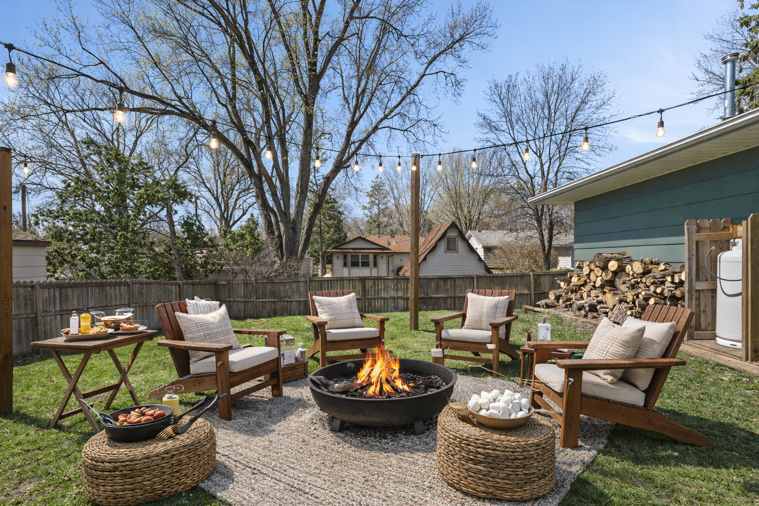 Outdoor area with plenty of space for gatherings, play, or quiet evenings