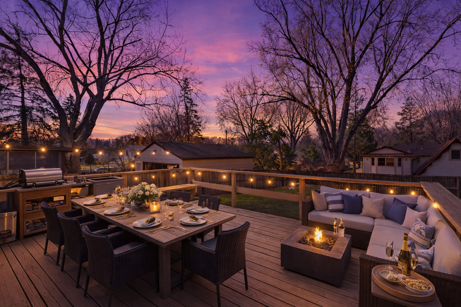 Spacious backyard with mature trees and room to relax or entertain