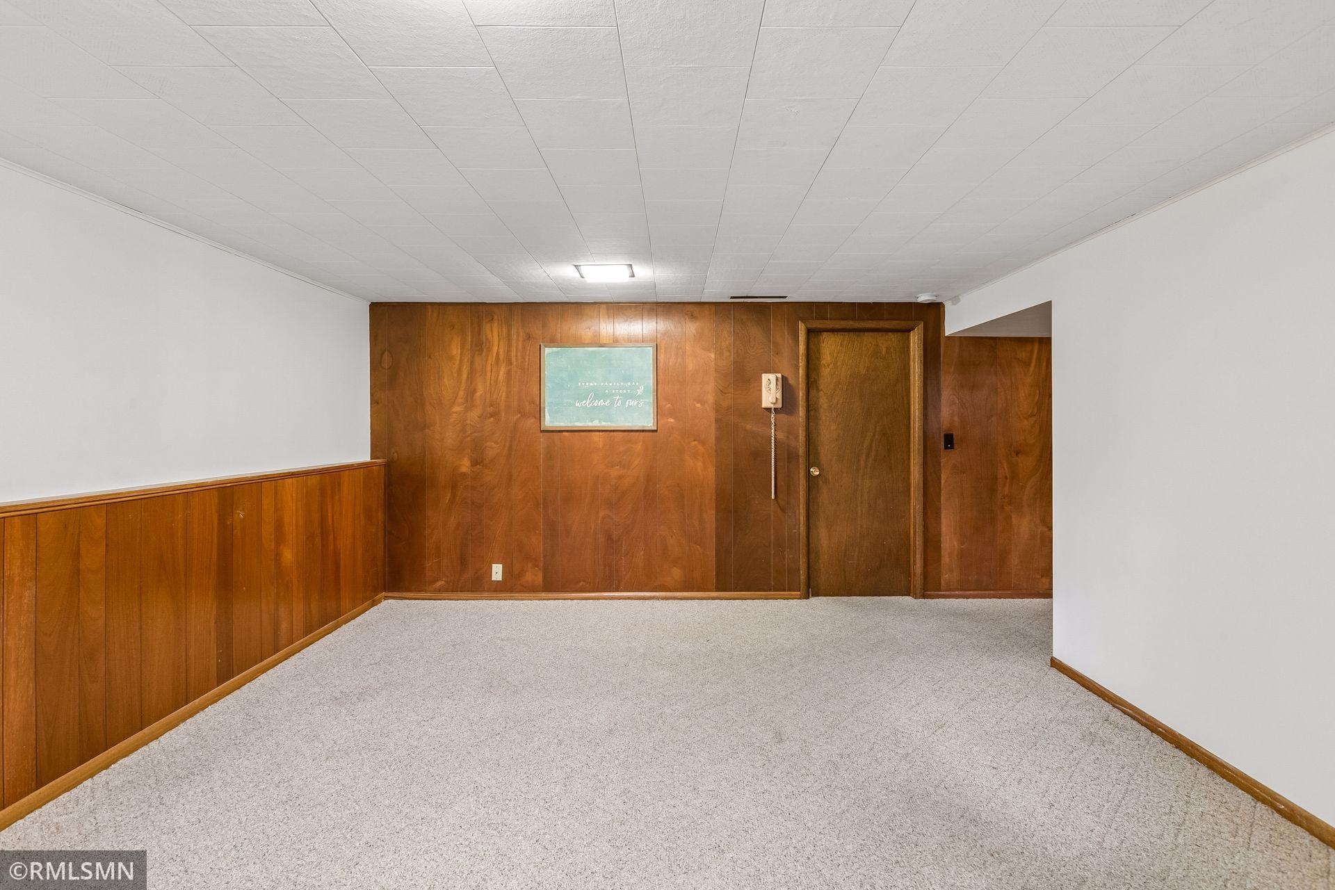 Spacious lower level family or rec room
