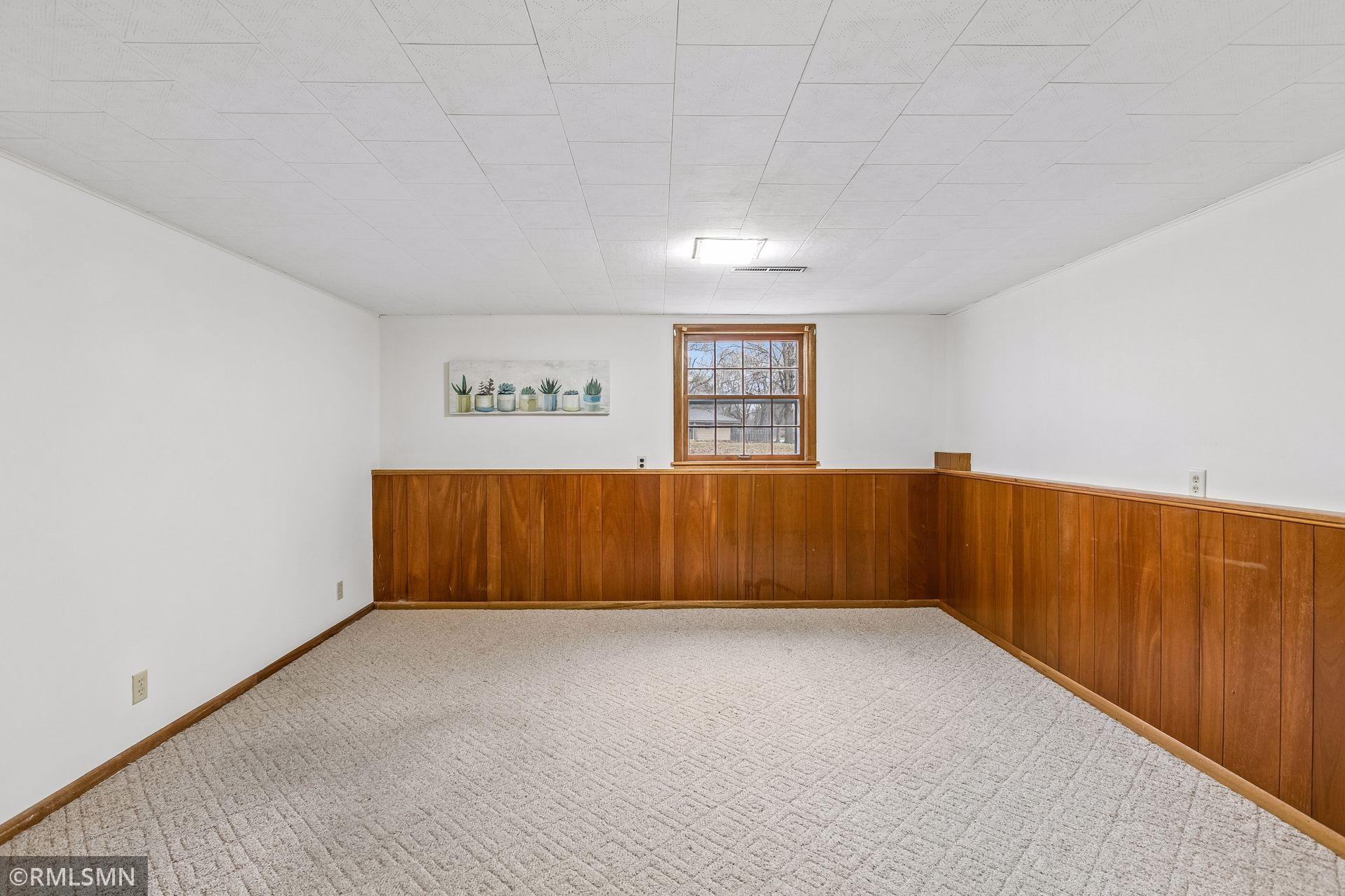 Basement window brings in natural light