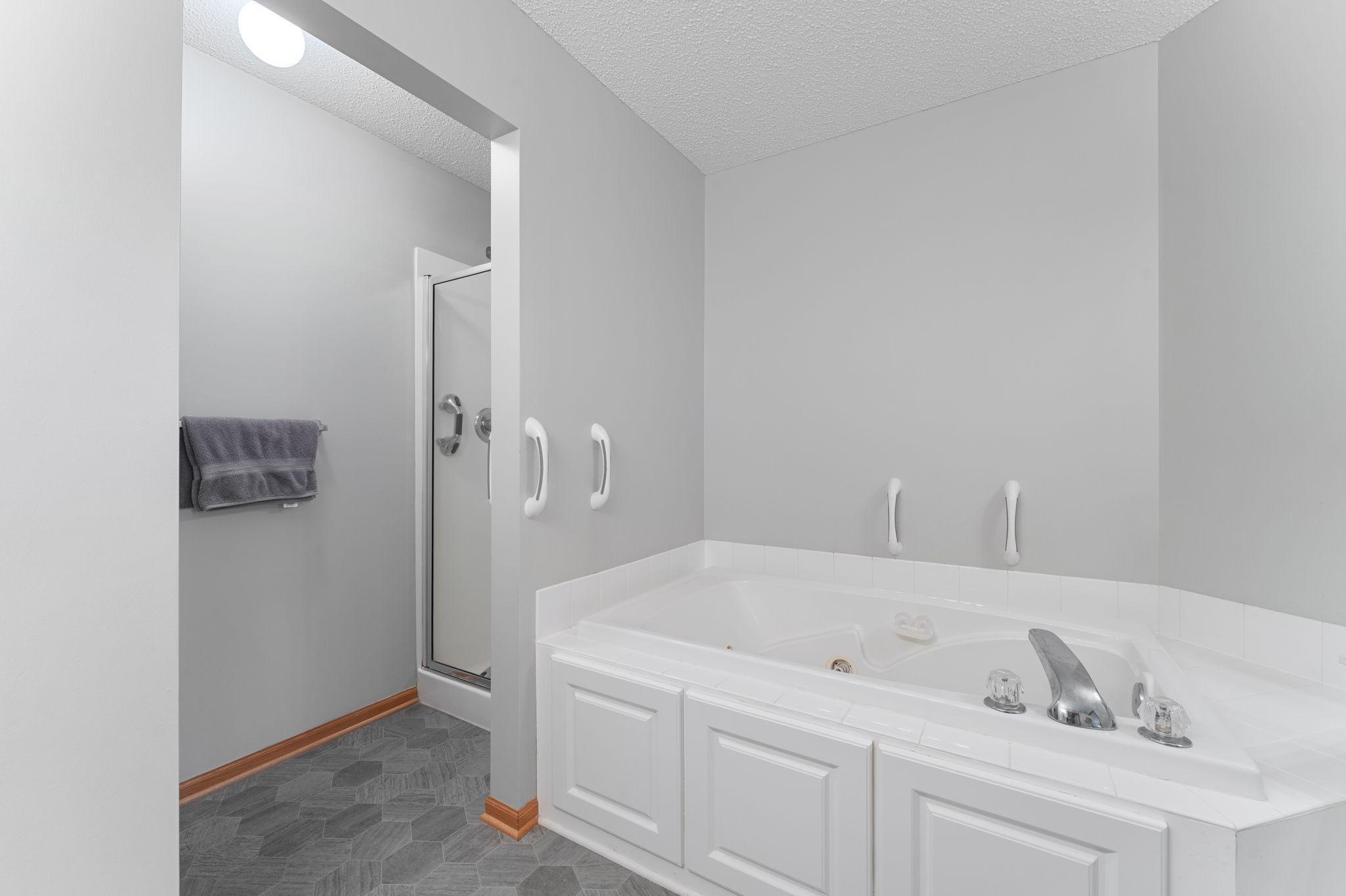 Separate space for toilet and shower