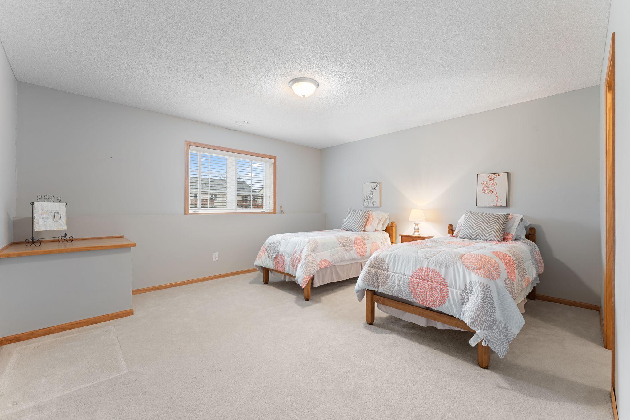 Nice size lower level bedroom with large walk-in closet!