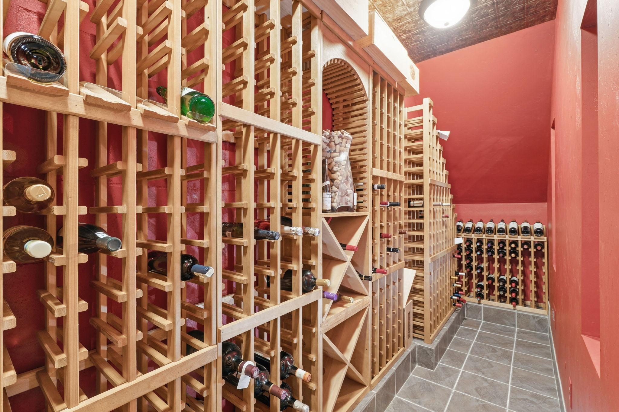 Full Wine Cellar behind the Bar